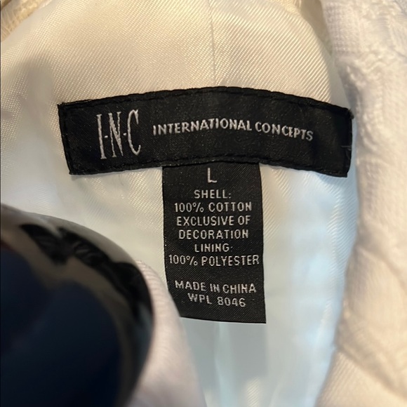 INC International Concepts Long White Textured Coat with Belt - Picture 3 of 8